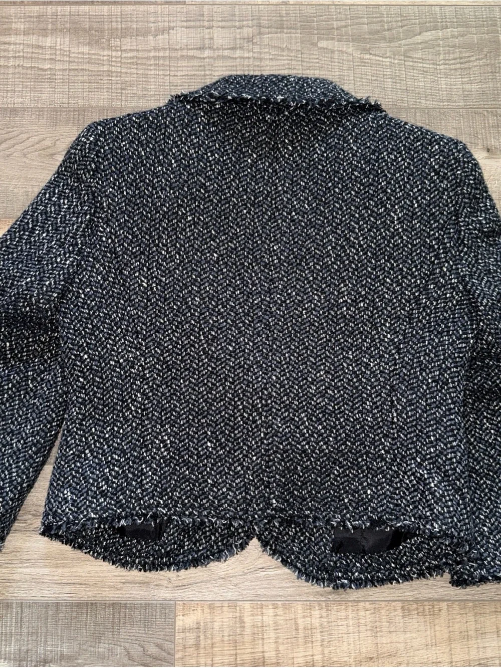 The Limited Women's Black & Gray Tweed Cropped Jacket size small